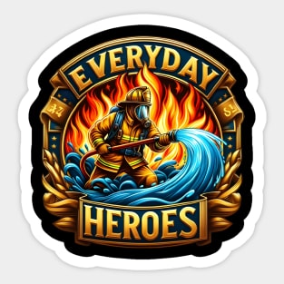 The Heroic Fireman's Battle Sticker